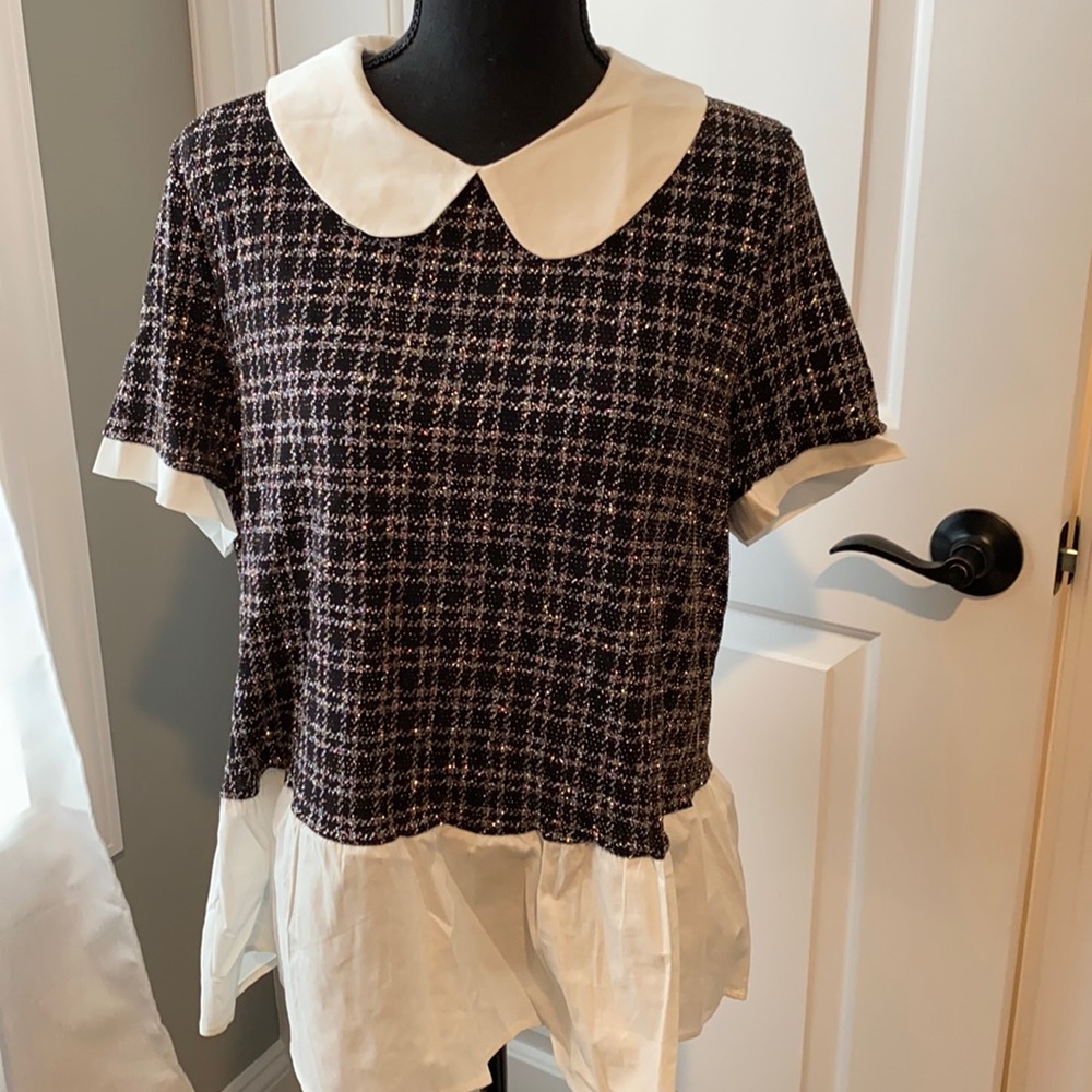 ModCloth Glitter Peplum Top